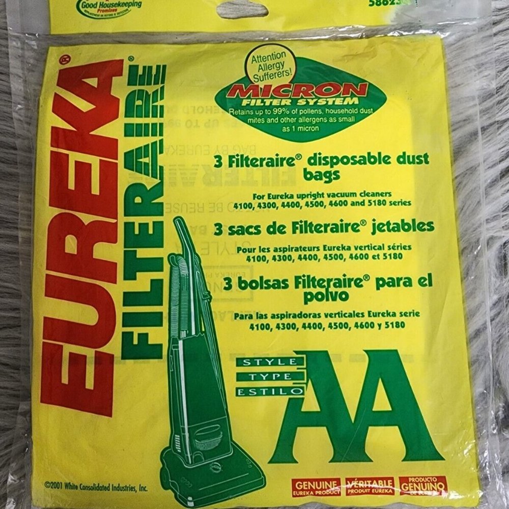 Eureka 58623A Filteraire Type AA Vacuum‎ Cleaner Disposable Dust Bags